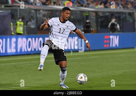 Bologne, Italien. 04.. Juni 2022. Benjamin HENRICHS (GER), Aktion, Einzelaktion, Einzelbild, Ausschnitt, Ganzkörperaufnahme, Vollfigur Fußball UEFA Nations League, Gruppenphase 1. Spieltag Italien (ITA) - Deutschland (GER) 1-1, am 4.. Juni 2022, Renato Dall `Ara Stadium Bologne Credit: dpa/Alamy Live News Stockfoto